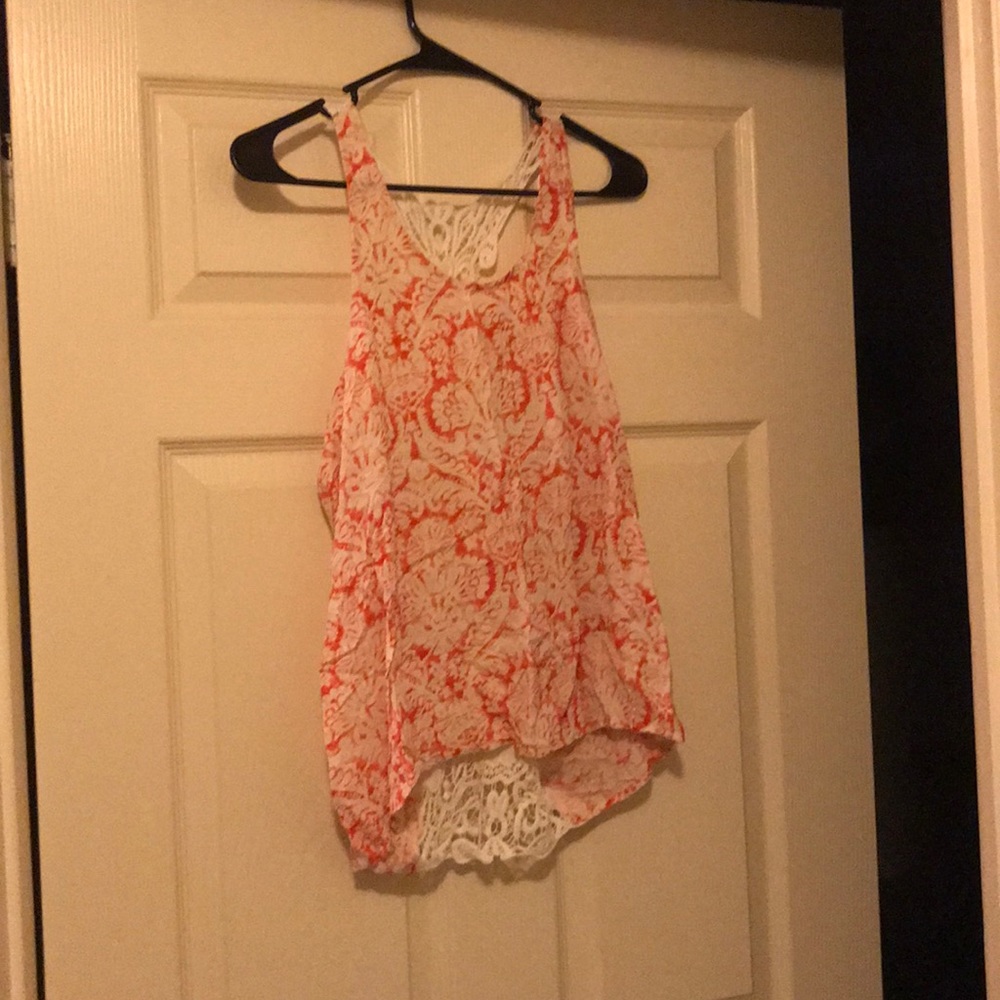 Faded tank with lace back